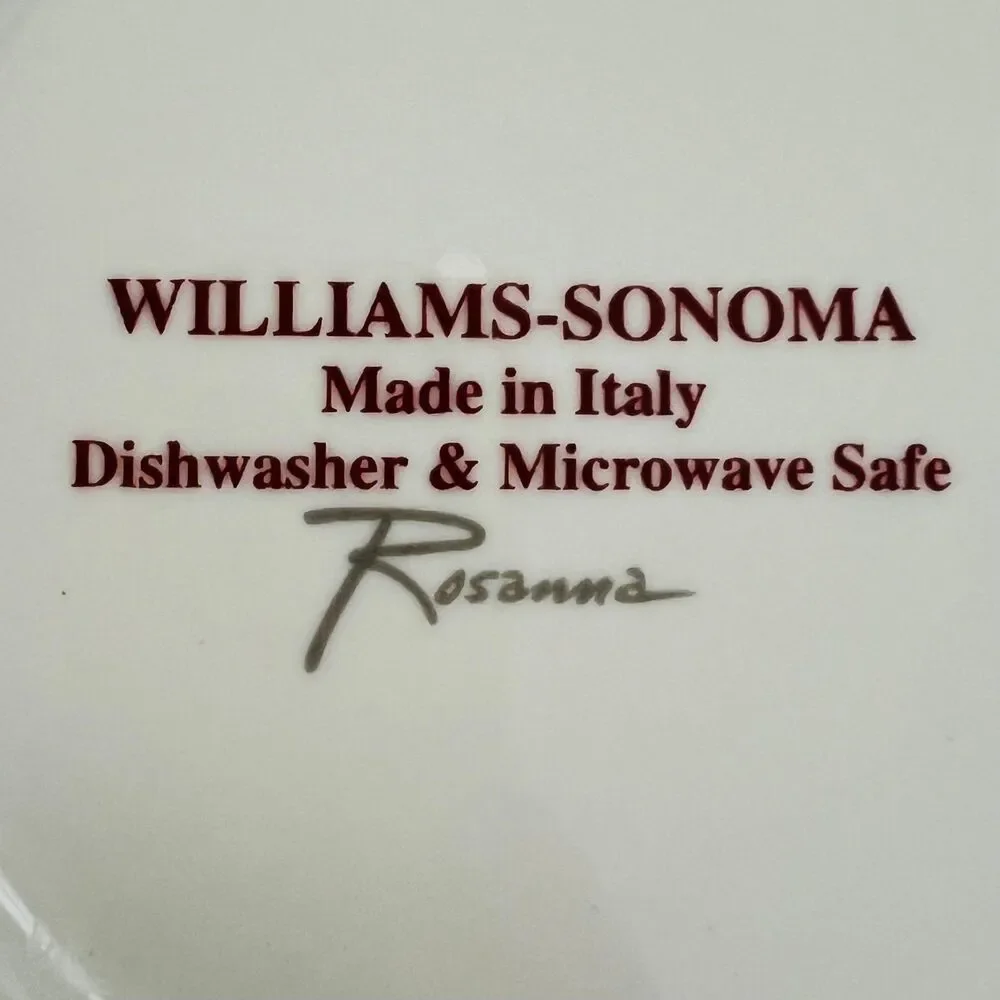 WILLIAMS SONOMA Rosanna Red Rim Harvest Market Appetizer Plates, Set of 4